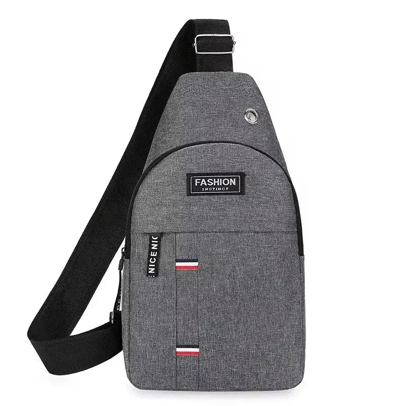Men's Fashionable Chest Bag Large Capacity One Shoulder Crossbody Outdoor Sports Leisure Small Shoulder Bag NNOS
