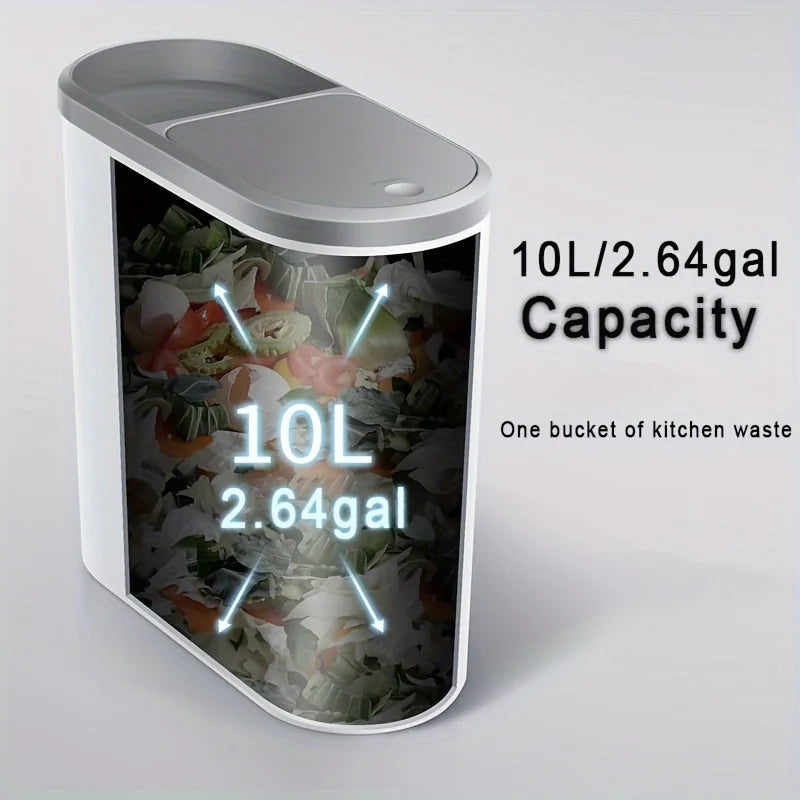 10L Silent Closed Plastic Bathroom Waste Bin - Space-Saving Design for Stylish Home Organization