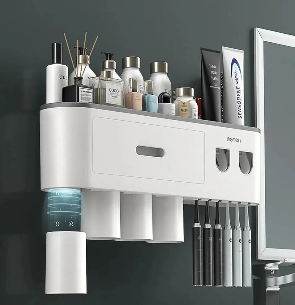 1Pcs Wash Set  Automatic Toothpaste Squeezer Cups Gargle Cup  Punch-free Toothbrush Cup Holder Storage Rack Bathroom Products Ho product image