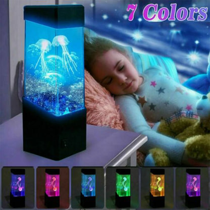 LED Jellyfish Tank Night Light Color Changing Table Lamp Aquarium Electric Mood Lava Lamp Ideal Children's Gift Home Room Decor