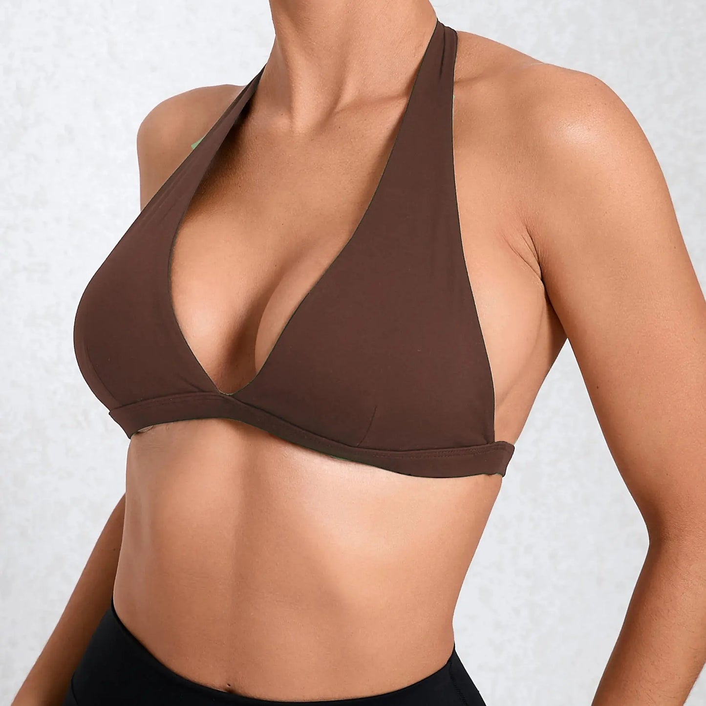 Deep V Bra Gym Halter Yoga Set Women's Breathable Sportswear Outfit Workout Fitness Shorts Active Wear for Female NNOS