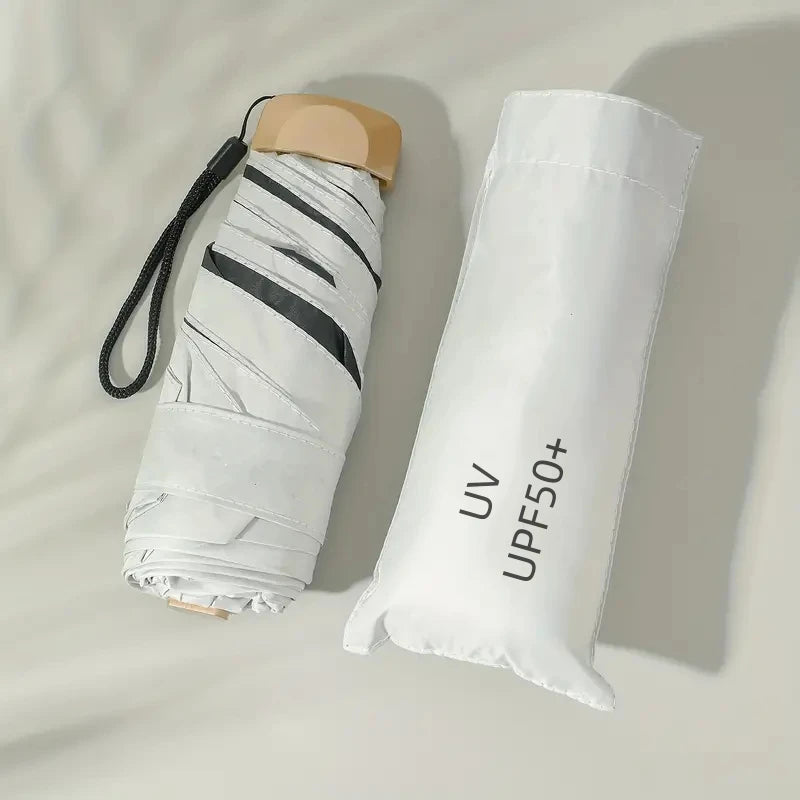 Compact Travel Umbrella with UV Protection and Folding Design