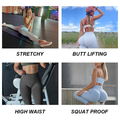 High Waist Seamless Push Up Sport Leggings for Women Stretchy Peach Butt Yoga Pants Tummy Control Gym Workout Fitness Tights