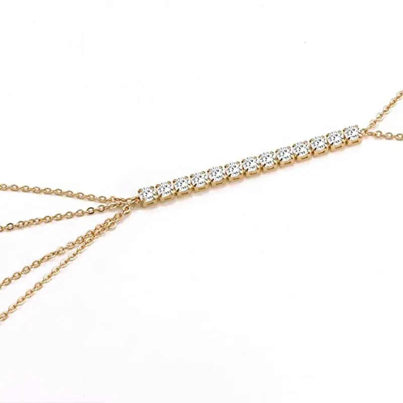 Stonefans Simple Handmade Rhinestone Cross Bra Chain Harness for Women Festival Accessories Sexy Bra Chest Chain Body Jewelry NNOS