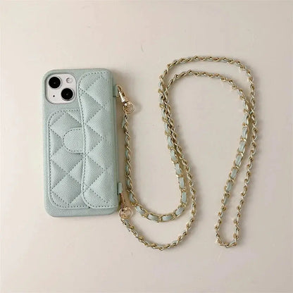 Luxury Geometric Leather Crossbody Phone Case NNOS
