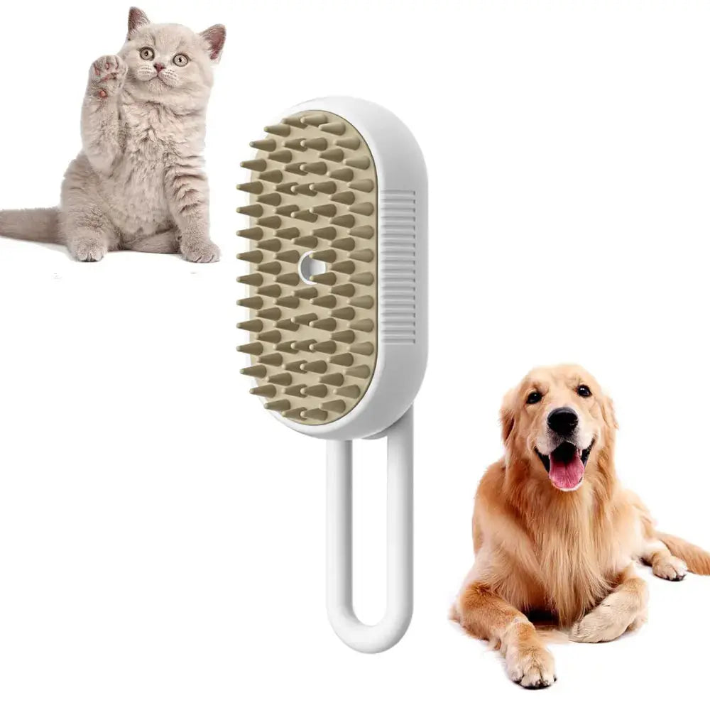 Rechargeable 3-in-1 Cat Grooming Brush Steamy Electric Self-Cleaning Spray Massage Pet Comb for Removing Loose Hair NNOS