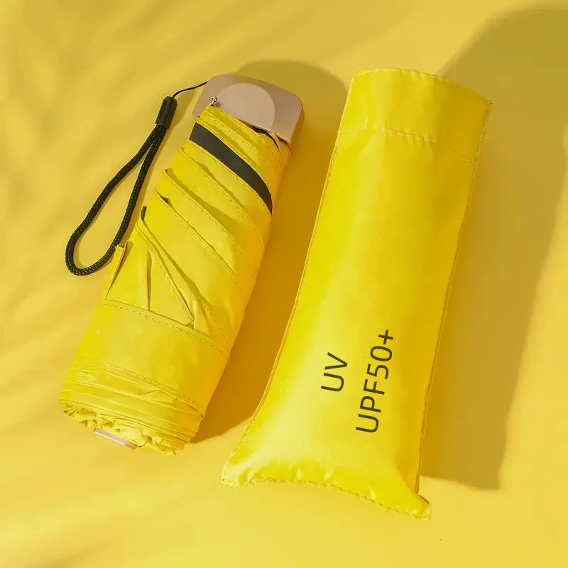 Compact Travel Umbrella with UV Protection and Folding Design