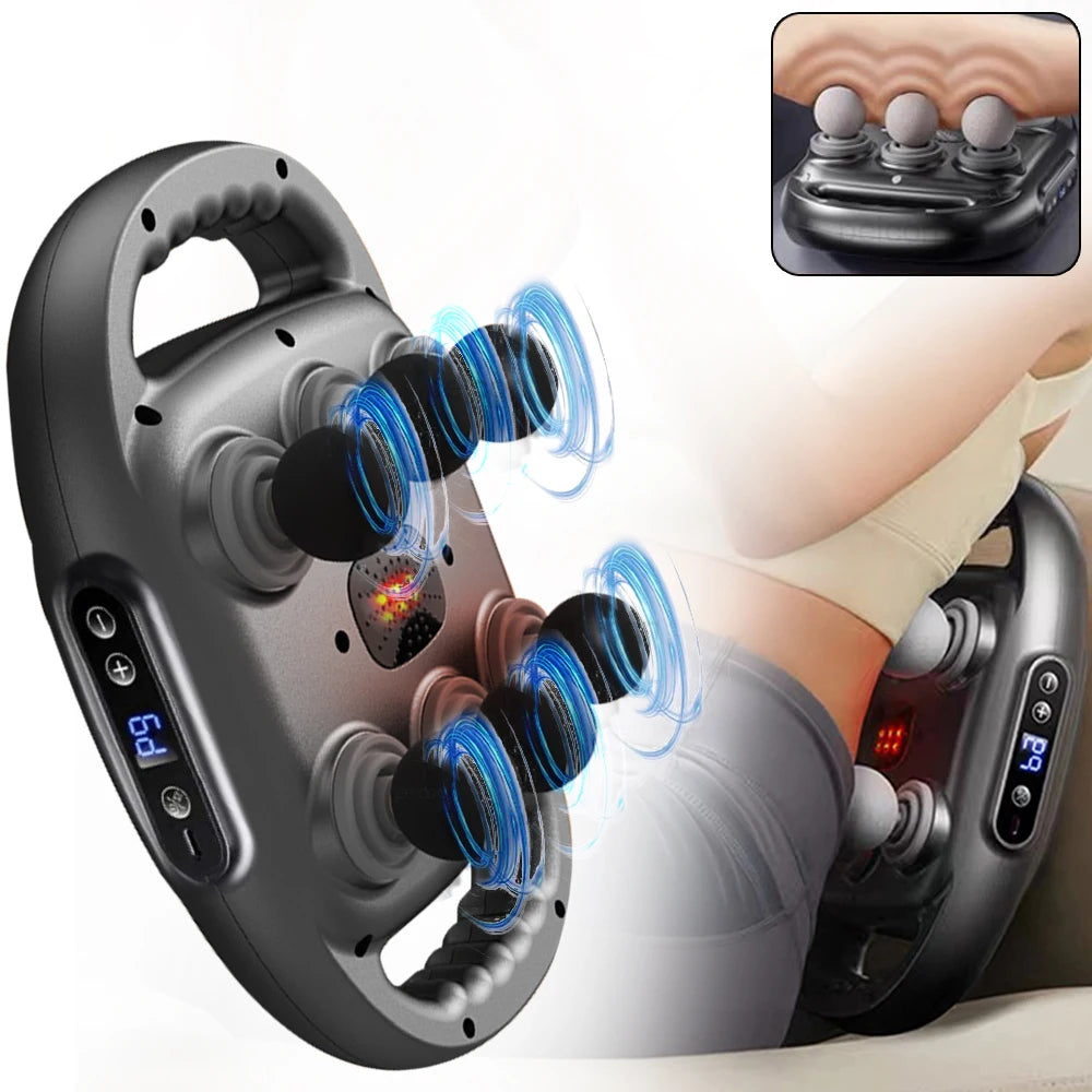 Electric Muscle Relaxation Massager Fascia Gun 6 Heads Body Massage for Deep Tissue Muscle Relief Back Leg Neck