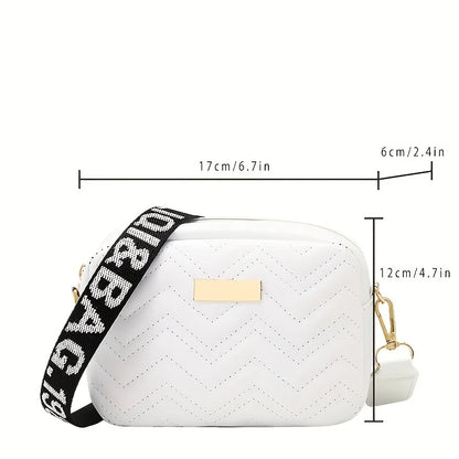 Geometric Pattern Crossbody Shoulder Bag Casual Zippered Camera Lipstick Bag Square Size Eye Catching