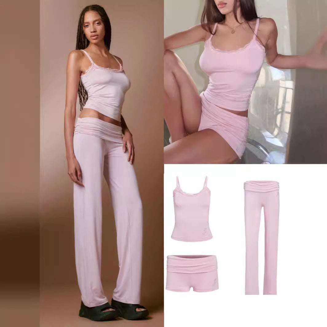 Small Sling Vest Straight-leg Trousers