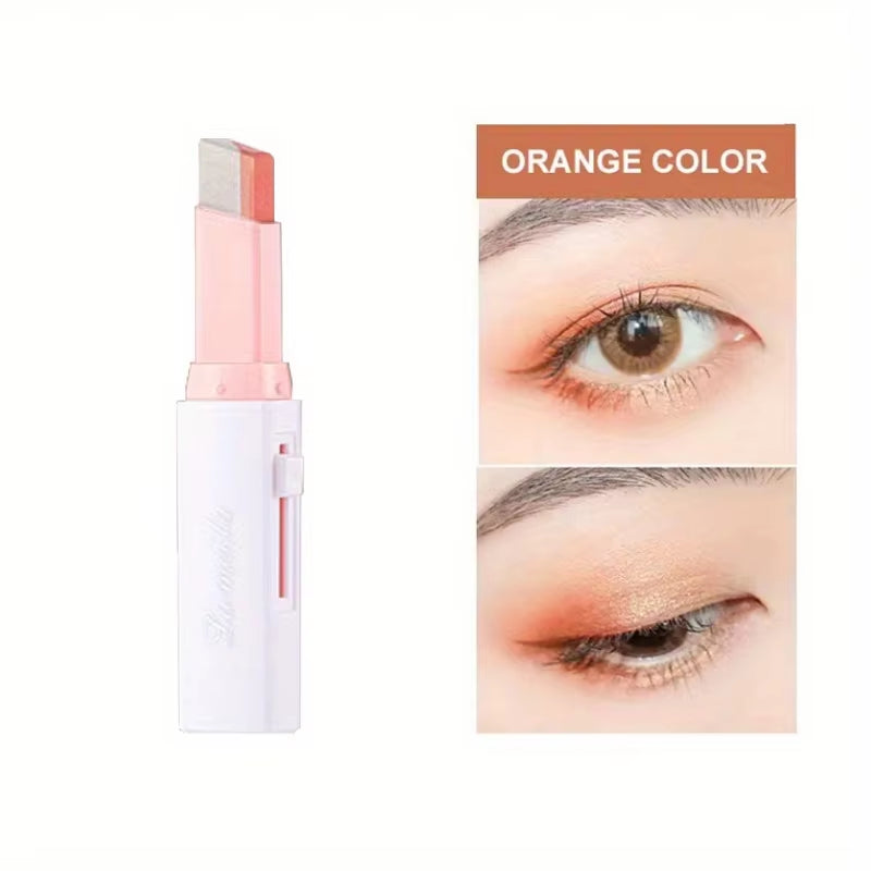 Two-Tone Gradient Eye Shadow Stick for Effortless Dimensional Enhancement Without Disrupting Makeup