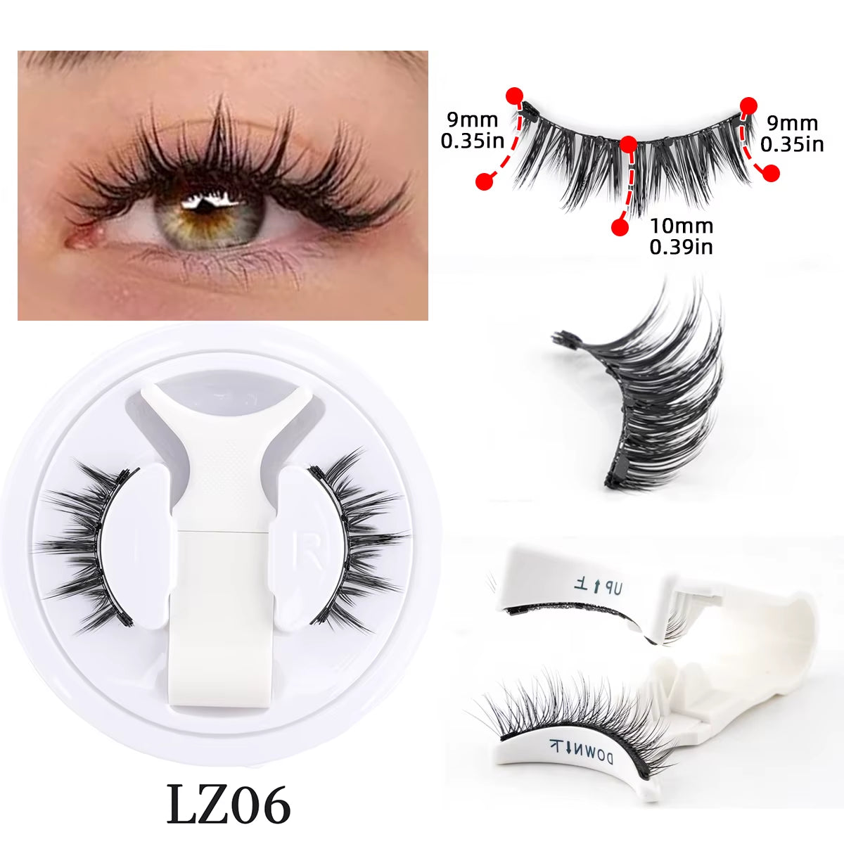 Magnetic Eyelash Tweezers Set with Reusable 3D Mink Lashes - Glue-Free Natural Faux Eyelashes