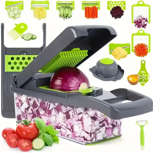 14-in-1 Multifunctional Vegetable Chopper and Slicer for Efficient Food Preparation