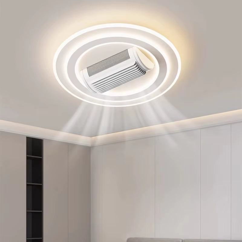 Bladeless LED Ceiling Fan Chandelier with Remote Control for Modern Home Decor in Living and Bedroom Spaces