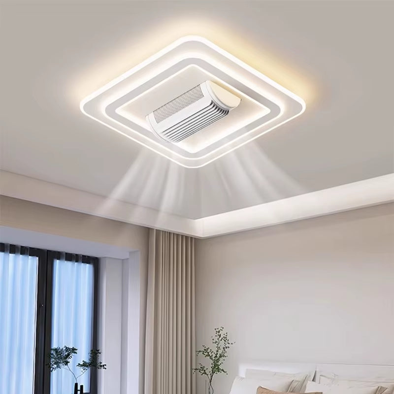 Bladeless LED Ceiling Fan Chandelier with Remote Control for Modern Home Decor in Living and Bedroom Spaces