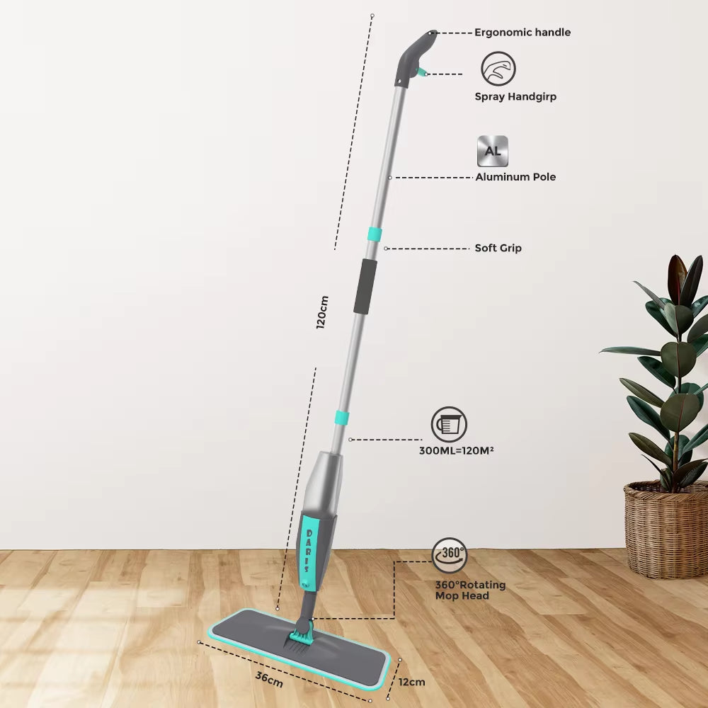 Ultimate 360° Rotating Floor Mop with Microfiber Pads for Effortless Home Cleaning