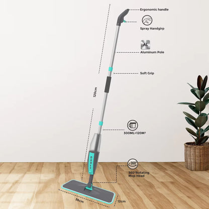 Ultimate 360° Rotating Floor Mop with Microfiber Pads for Effortless Home Cleaning