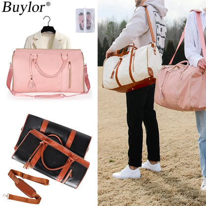 Buylor Waterproof Foldable Suit Bag - Spacious Travel Duffle for Women, Perfect for Outdoor Fitness and Gym Activities